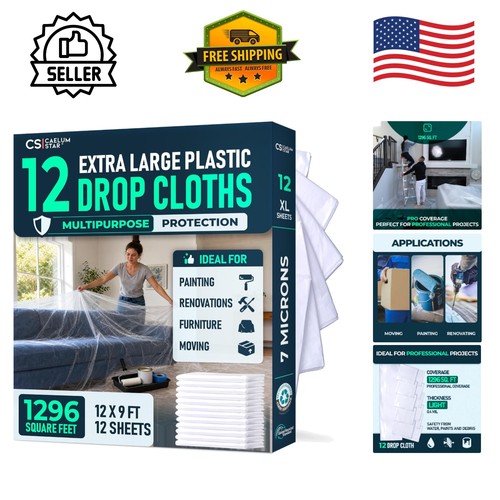 12x9 clear plastic drop - ft,
