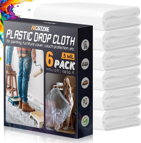 Plastic drop cloths - 9, ft