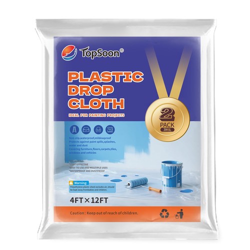 Plastic drop cloth - plastic, cloth,