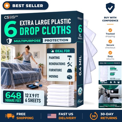 Large plastic drop cloth - plastic,