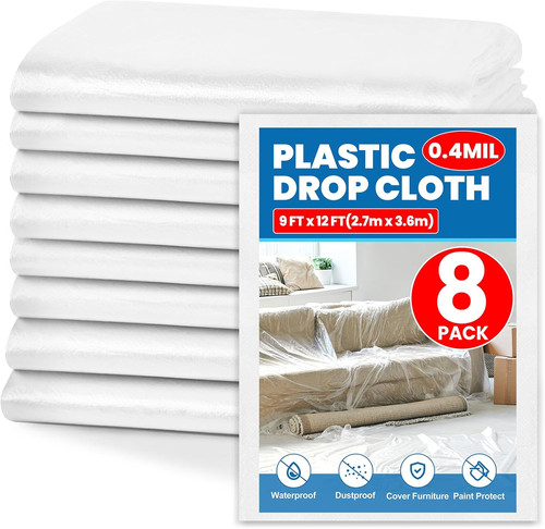 Pack plastic drop cloth 9 - cloth,, x
