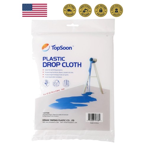 Plastic drop cloth 1mil - plastic, cloth,