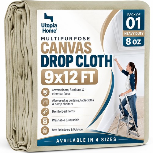 Canvas drop cloth 9x12 - canvas,