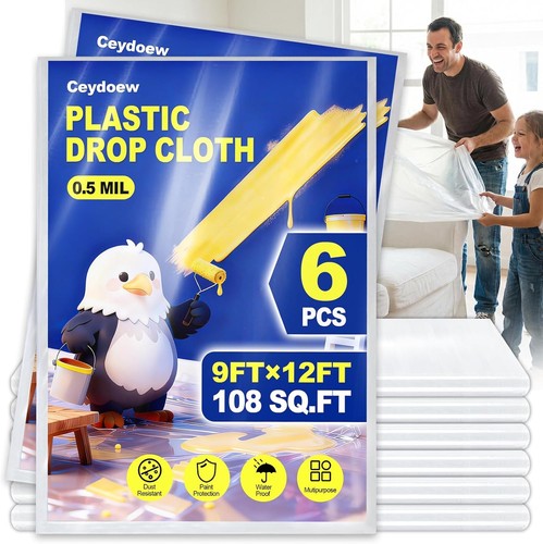 Pack plastic drop cloths for - pack,