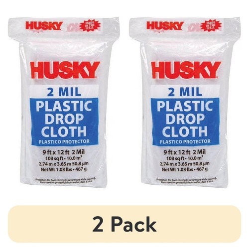 Clear plastic drop cloth mil - plastic, 2