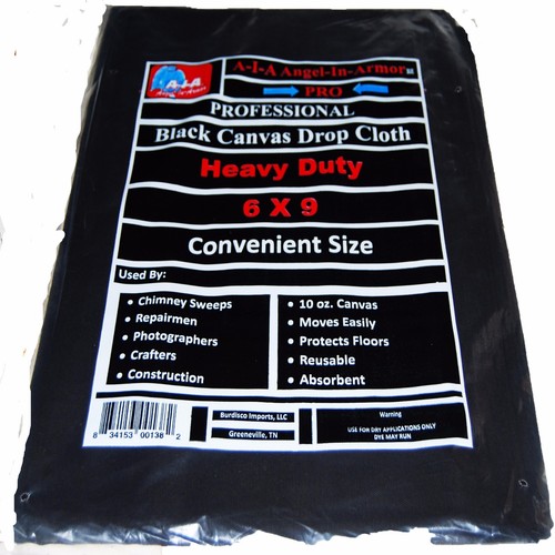Black canvas drop cloth - canvas,
