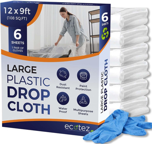 Plastic drop cloth 9 ft - 9,