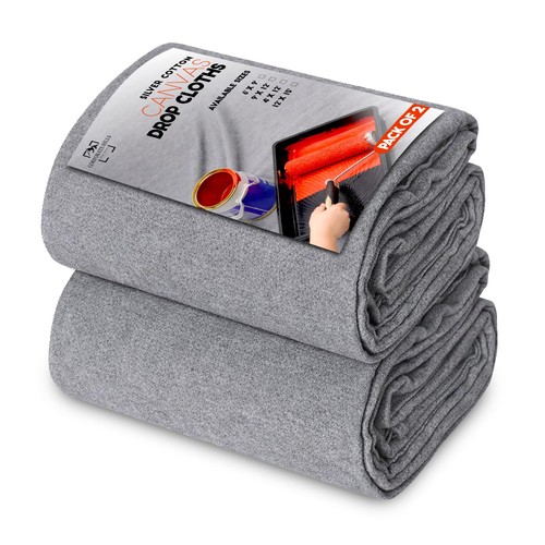 Silver canvas drop cloth - canvas,