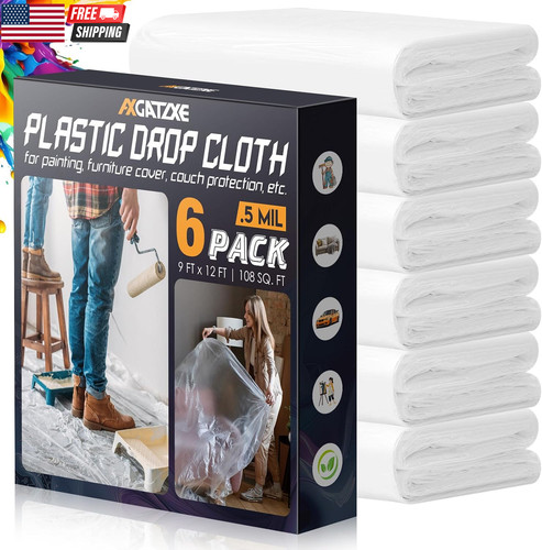 Plastic drop cloths - 12,